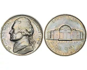 レア 1940 年製リバース 1938 年ジェファーソン ニッケル プルーフ トーン - PCGS PR66 LOW POP!