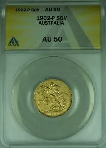 1902-P オーストラリアソブリン金貨 キング エドワード 7 世 ANACS AU-50|WORLD RESOURCE【KING店】