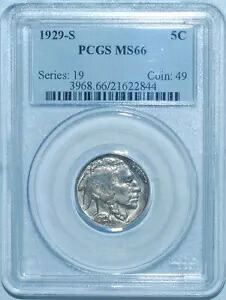 1929 S PCGS MS66 バッファロー ニッケル