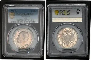 ヘッセン 3 マーク 1910 A エルンスト ルートヴィヒ PCGS PR65CAM プルーフ 104650 403,425円
