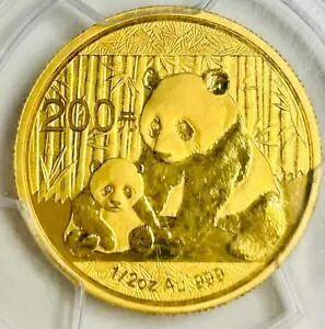 2012 中国パンダ .999 1/2 T オンス ピュア FINE 金貨 200 元 MS-69 PCGS グレード