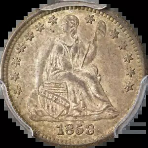 1858-O シーテッド リバティ ハーフダイム PCGS MS65 ストロング ストライク