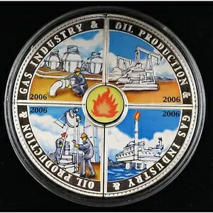2006 クック諸島 50 セント銀ガス産業石油生産コイン。レア-|WORLD RESOURCE【KING店】