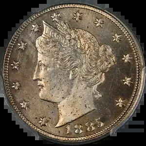 1885 リバティ V ニッケル プルーフ PCGS PR63 キー デイト ナイス アイ アピール ストロング ストライク
