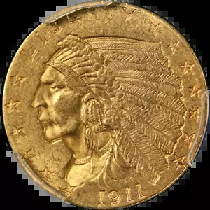 1911-P インディアン ゴールド $2.50 PCGS MS63 ナイス アイ アピール ストロング ストライク