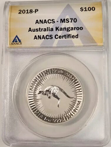 2018 1 オンス オーストラリア産プラチナ カンガルー ANACS MS70