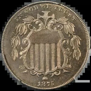 1875 シールド ニッケル プルーフ CAC ステッカー PCGS PR65 グレート アイ アピール ストロング ストライク