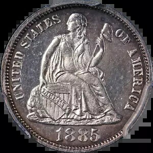 1885 シーテッド リバティ ダイム プルーフ PCGS PR65 素晴らしいアイ アピール ストロング ストライク