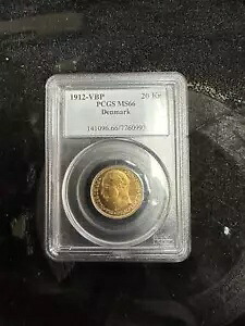 1912年 デンマーク ゴールド 20クローネ PCGS MS-66