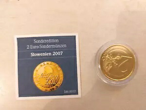 2 ユーロ スペシャル コイン スロベニア 2007 24 カラット フルゴールド メッキ コイン -