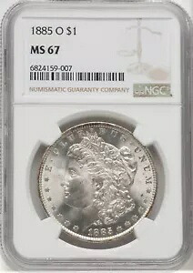 1885 O 米国モルガン銀貨 1 ドル - NGC MS 67