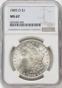 1885 O 米国モルガン銀貨 1 ドル - NGC MS 67