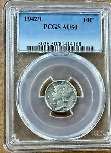 1942/1 マーキュリー ダイム AU-50 PCGS