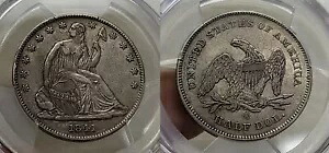 1841 O シーテッド リバティ ハーフダラー 50c PCGS AU 50