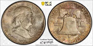 1949 S PCGS MS66+FBL CAC フル ベル ライン フランクリン ハーフダラー ミント セット トーン