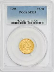 1905 $2 1/2 ゴールド リバティ $2.5 MS65 PCGS 936419-17