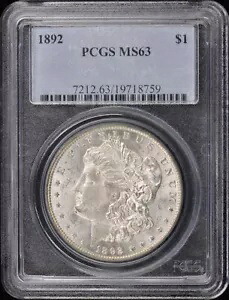 1892年 $1モルガンドル PCGS MS63