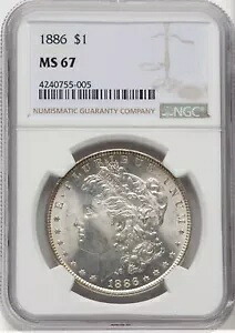 1886 米国モルガン銀貨 1 ドル - NGC MS 67｜WORLD RESOURCE【KING店】