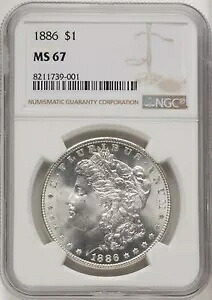 1886 米国モルガン銀貨 1 ドル - NGC MS 67｜WORLD RESOURCE【KING店】