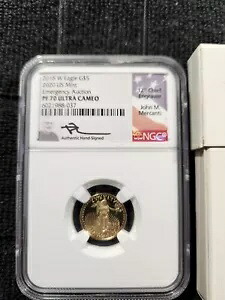2018 W Eagle $5 ゴールド 2020 米国造幣局緊急オークション PF70 ウルトラ カメオ メルカンティ｜WORLD RESOURCE【KING店】