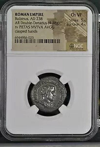 ローマ帝国 - バルビヌス - AD 238 - シルバー ダブルデナリウス - NGC Ch VF - RIC:125c｜WORLD RESOURCE【KING店】