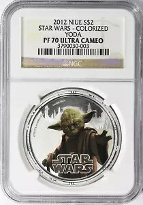 2012 $2 ニウエ - スター・ウォーズ カラーライズド 1 オンスシルバーヨーダ PF-70 UC NGC｜WORLD RESOURCE【KING店】