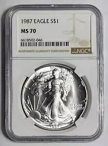 1987 S シルバー イーグルス NGC MS-70|WORLD RESOURCE【KING店】