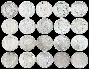 (20) 1923 D シルバー ピース ダラーズ フロリダ ホード 20 CIRC コイン ロール