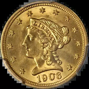 1906 リバティ ゴールド $2.50 PCGS MS65+ 極上のアイアピール ストロングストライク