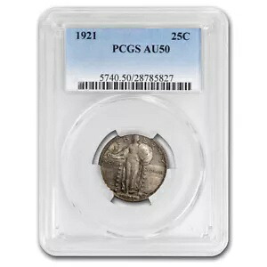 1921 スタンディング リバティ クォーター AU-50 PCGS