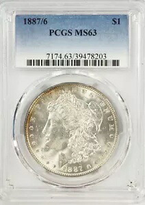 1887/6 モルガン銀貨 PCGS MS63