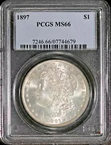 1897 $1 モルガン ドル銀貨 MS 66 PCGS # 07744679 + ボーナス