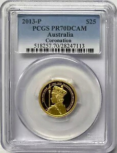 2013 P オーストラリア $25 クイーン エリザベス 2 世戴冠式 PCGS PR-70 DCAM｜WORLD RESOURCE【KING店】