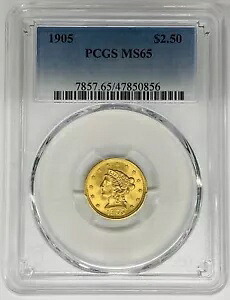 1905 年 $2.50 リバティ ヘッド クォーター イーグル ゴールド コイン PCGS MS 65 (A)
