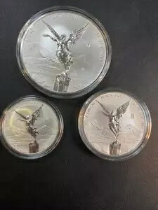 2024 メキシコ リベルタード 3 コイン シルバー セット リバース プルーフ 1 2 & 5 オンス 合計 8 オンス｜WORLD RESOURCE【KING店】