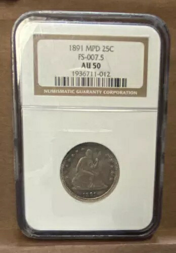 1891 シーテッド リバティ 25? NGC AU50 MPD FS301 素敵な調子とストライク｜WORLD RESOURCE【KING店】