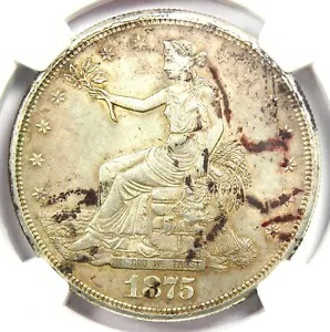 1875-S 貿易銀ドル T$1 コイン - 認定 NGC 未流通詳細 (UNC MS) 214,500円