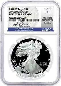 2022 W $1 プルーフ シルバー イーグル NGC PF70 UCAM アドバンス リリース Gaudioso 署名入り|WORLD RESOURCE【KING店】