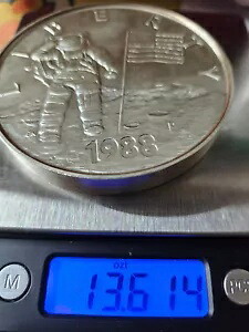 ?? 1988年アメリカ合衆国造幣局若手宇宙飛行士13.6トロイオンス0.999銀メダルラウンド|WORLD RESOURCE【KING店】