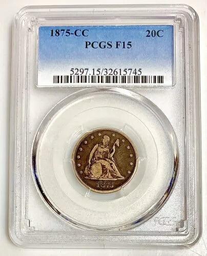 PCGS F15 1875-CC シーテッド リバティ 20 セント コイン (カーソンシティ造幣局) レア｜WORLD RESOURCE【KING店】