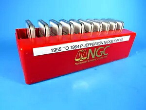 1955 ~ 1964 P、10 コイン セット、ジェファーソン ニッケル NGC Pf 69 美しいセット NS02|WORLD RESOURCE【KING店】