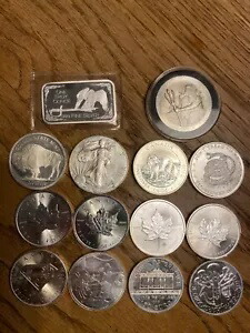複数の造幣局からの美しい銀貨 14 枚、合計 14.5 枚|WORLD RESOURCE【KING店】