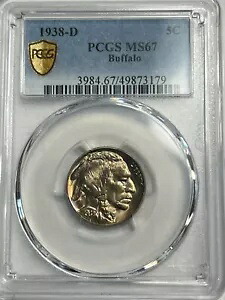 1938 d バッファロー ニッケル ms67 pcgs 「グレート トーニング」|WORLD RESOURCE【KING店】