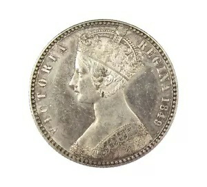 ビクトリア 1849 シルバー ゴッドレス フロリン - EF