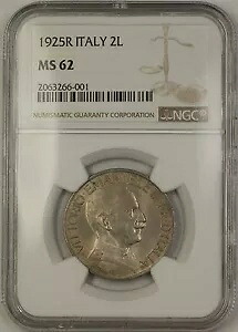 1925R イタリア 2L 2 リラ硬貨 NGC MS-62|WORLD RESOURCE【KING店】