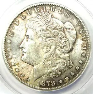 1878-CC モーガン銀貨 1 ドル。 ANACS MS60 詳細 (UNC) - レア カーソンシティ コイン