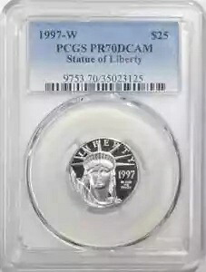 1997 $25 プルーフ プラチナ イーグル 1/4 オンス PCGS PR-70 DCAM 224,950円
