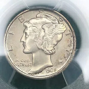 1935 マーキュリー シルバー ダイム PCGS MS67FB 豪華な極上逸品！