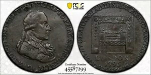 1795 ワシントン グレート コロニアル 1/2p Lg.ボタン LE PCGS XF ディテール ダメージ
