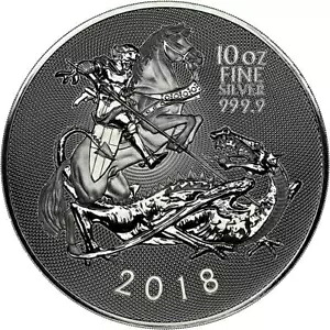 2018 ヴァリアント セント ジョージ ドラゴン 10 オンス シルバー 10 ポンド イギリス コイン NGC MS69｜WORLD RESOURCE【KING店】